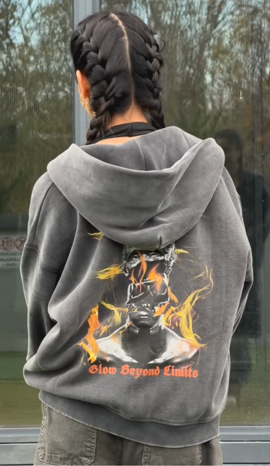 Zip-Through Boxy Fleece Hoodie