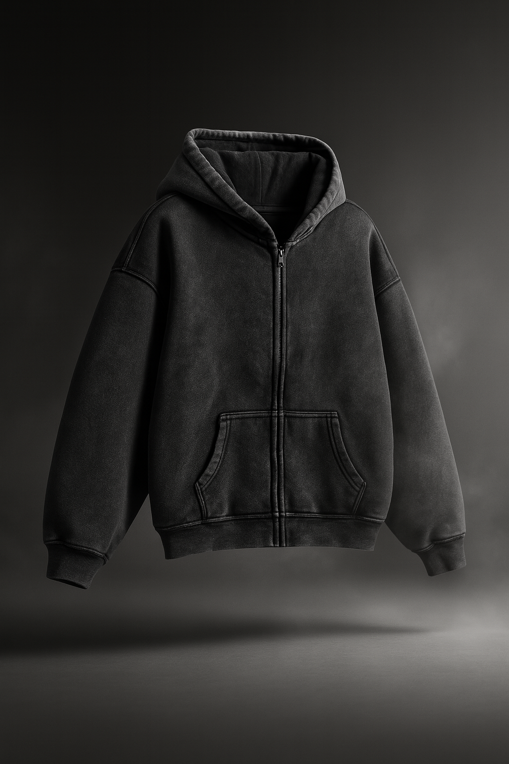 Zip-Through Boxy Fleece Hoodie